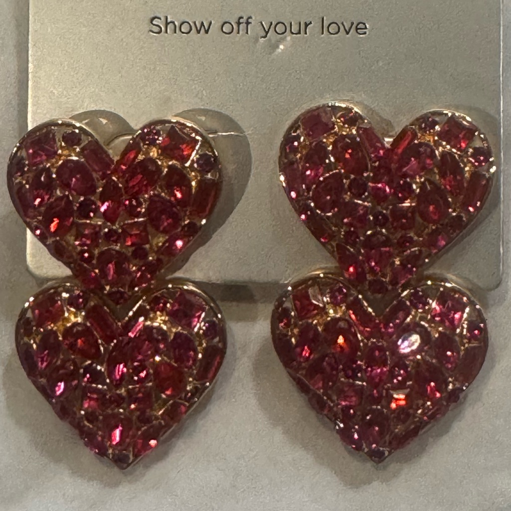 Three Heart Earrings Valentines